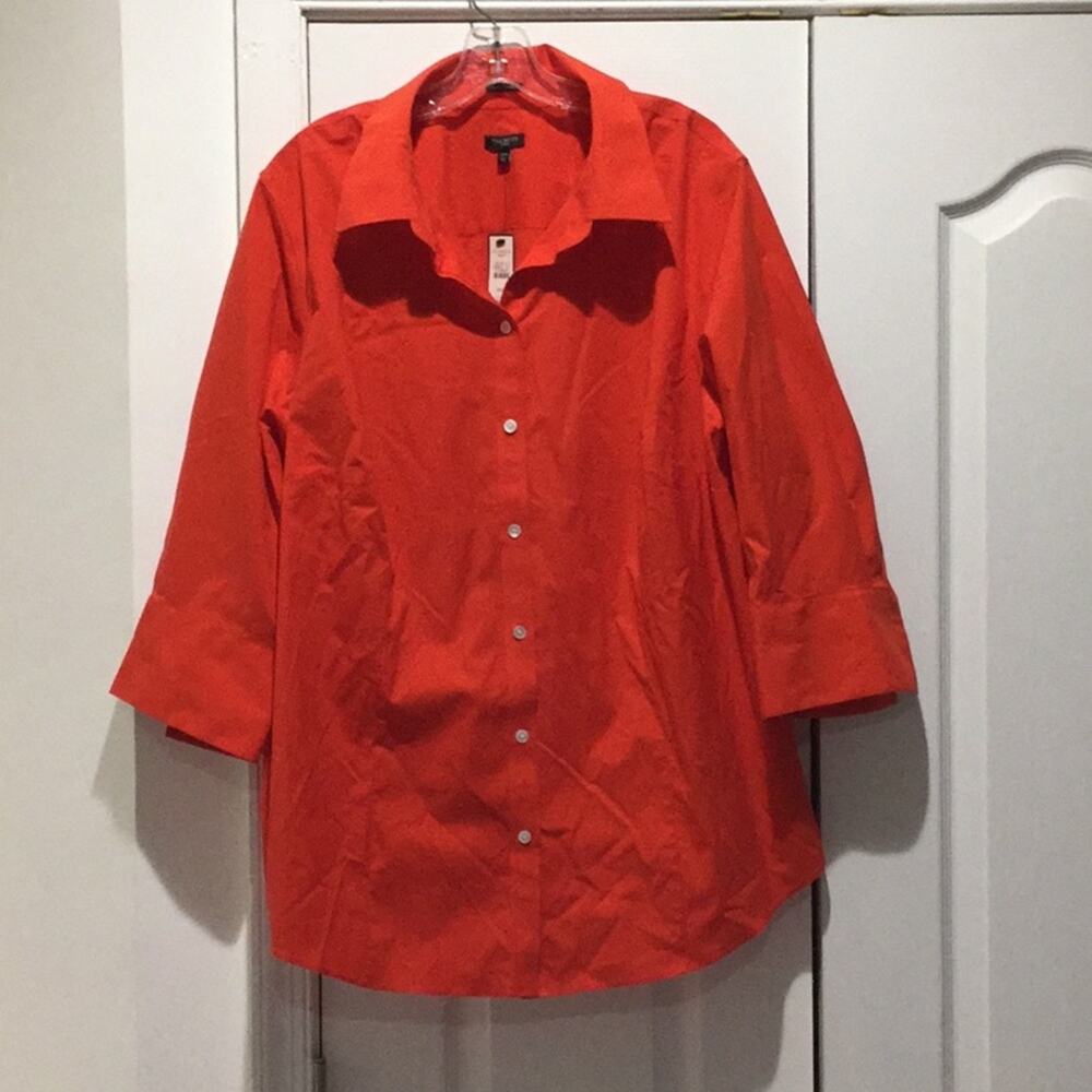 Talbots 22w cotton spandex blouse 3/4 sleeve nwt